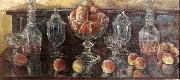 Childe Hassam Still Life with Peaches and Old Glass oil painting reproduction